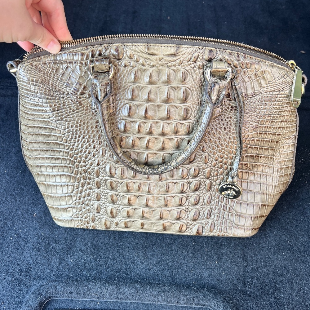 Brahmin Crocodile Embossed Satchel